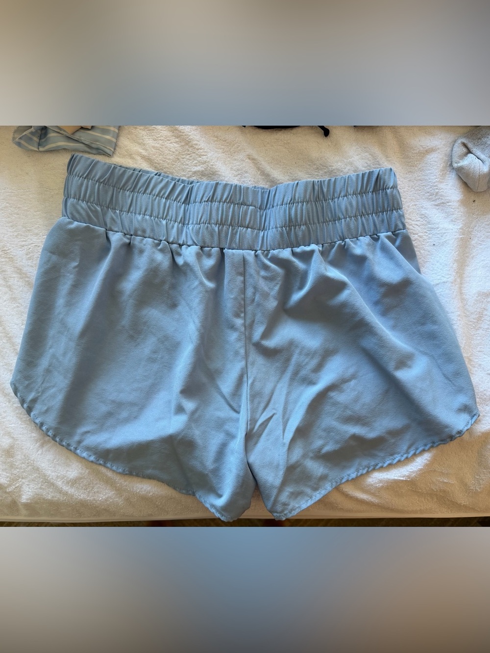 Light Blue Women's Elastic Waist Shorts
